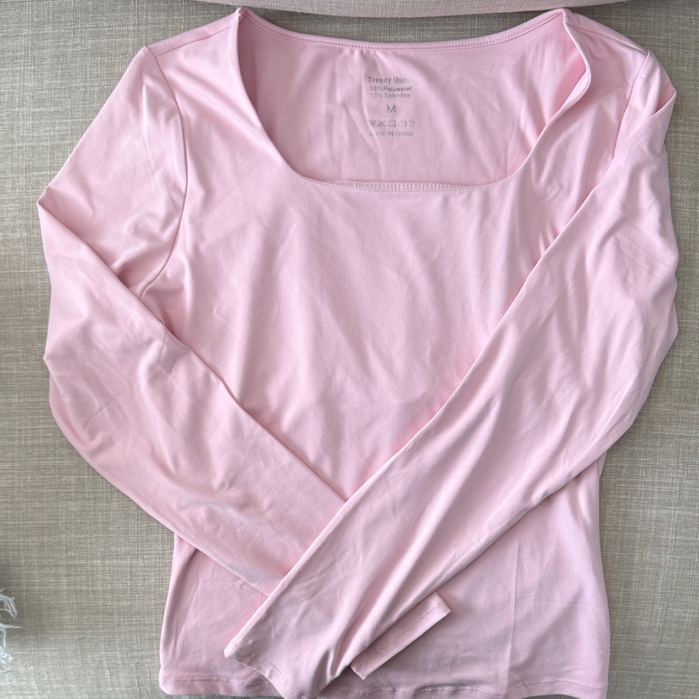 Trendy Pink Long Sleeve Blouse